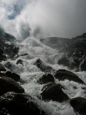 stroomversnelling van Rosenlauigletscher