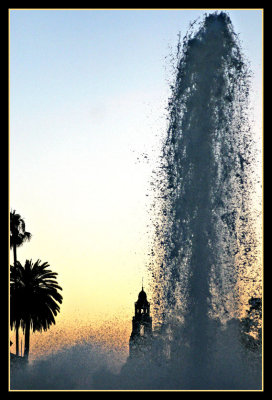 The fountain at dusk