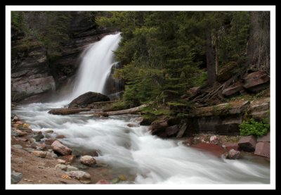 Beautiful Falls near St. Mary Lake