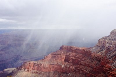 Snow squall over Grand Canyon