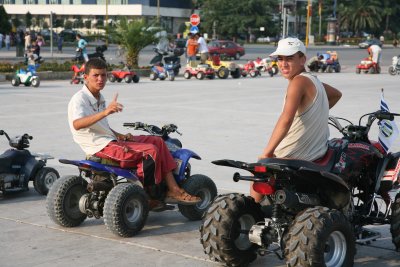 Adolecents renting bikes