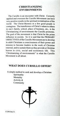 Cursillo Brochure Back