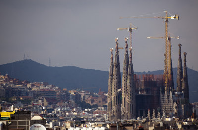 Sagrada Familia from Barcelona Cathedral.