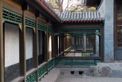 Covered walkways in the Imperial Summer Villa museum.