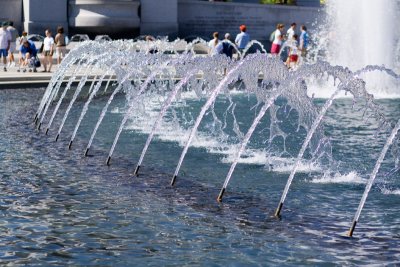 Water in the new WW2 Memorial, at high shutter speed.
