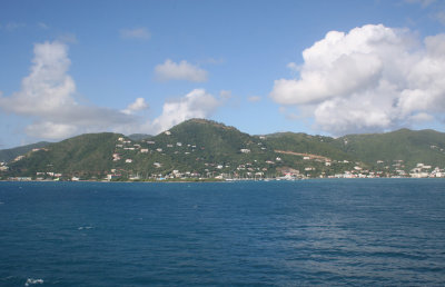 Pulling into Tortola, British Virgin Islands