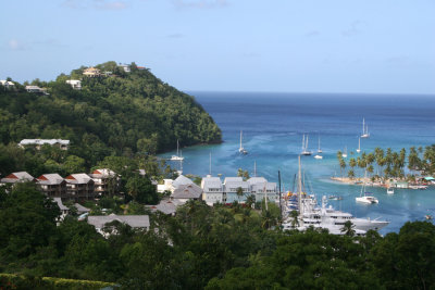 Marigot Bay, hurricane harbor for many yachts