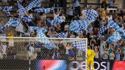 Sporting KC Supporters Celebrate Goal