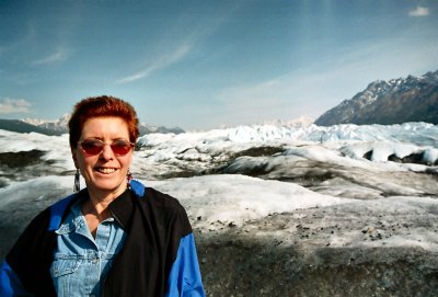 Glenda on Iceface of Glacier