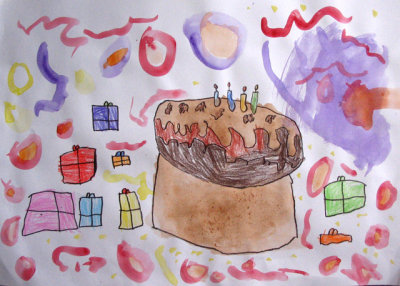 birthday cake, Zoe, age:4