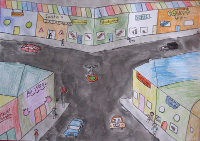 perspective - city, Justin, age:11