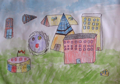 cubes - buildings, Tony, age:8
