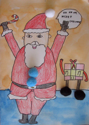 Christmas card, Kong Ling, age:8