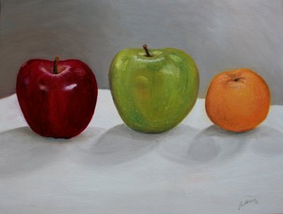 oil painting: fruits