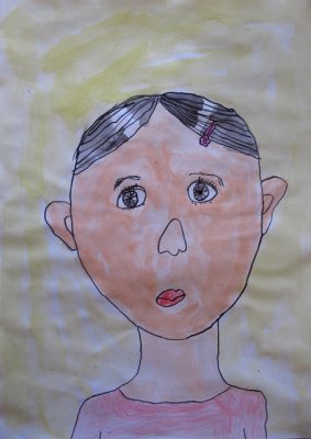 self-portrait, Angel, age:6