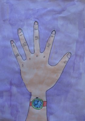my hand, Angus, age:6.5