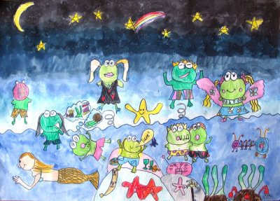 frog party, Danielle, age:8