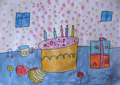 birthday cake, Eva, age:5
