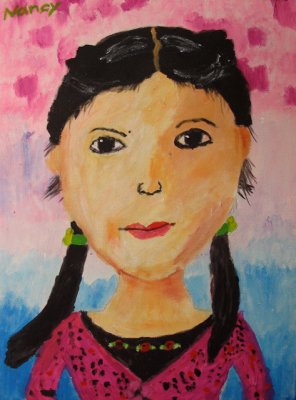 self-portrait, Nancy Chen, age:6
