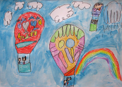 hot air balloon, Selina, age:6