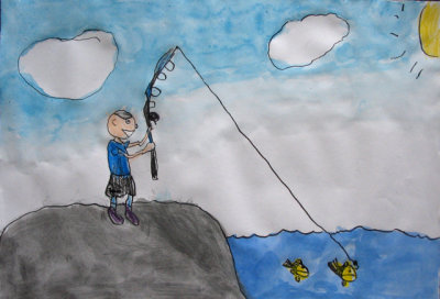 fishing, James, age:5