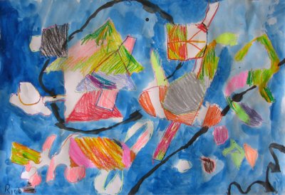 abstract painting, Rick, age:8