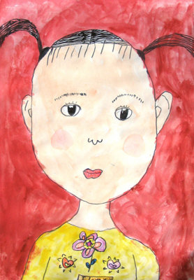 self-portrait, Gu Pan En, age:6