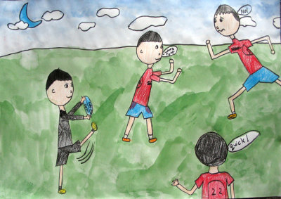 playing rugby, Oliver Zhang, age:8