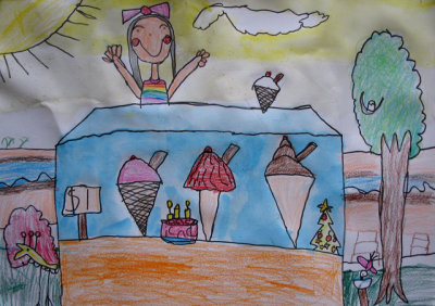 Ice-cream shop, Christina, age:5