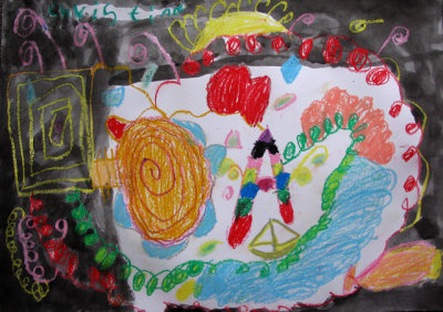 abstract painting, Christina, age:5