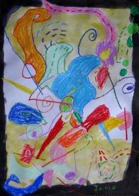 abstract painting, Jane, age:5.5