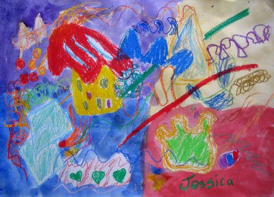 abstract painting, Jessica, age:9