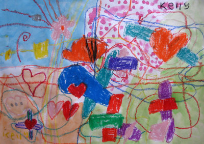 abstract painting, Kelly, age:6