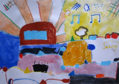 abstract painting, Sunny Sun, age:6