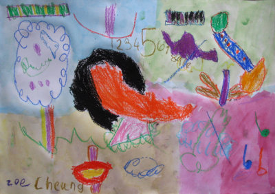 abstract painting, Zoe, age:5