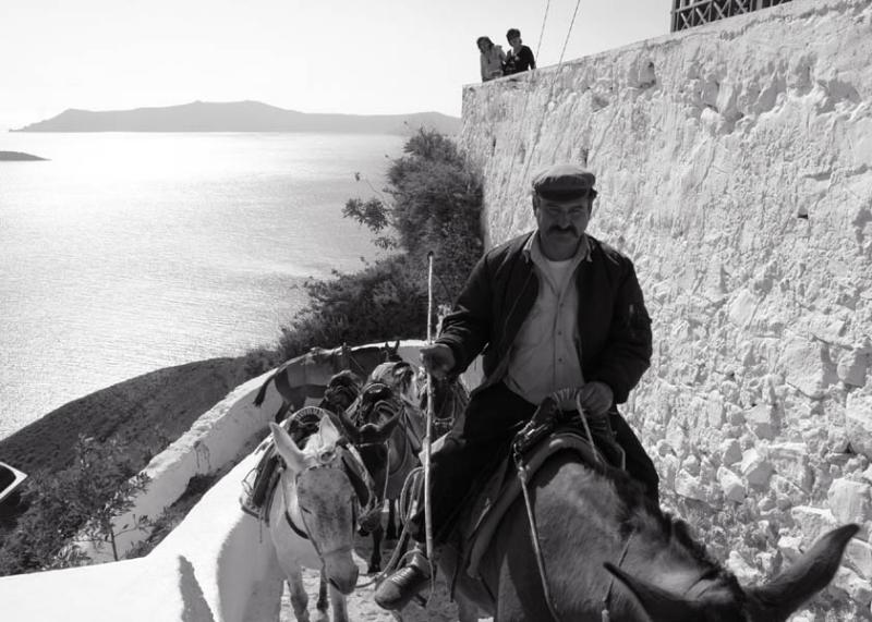santorini donkey man