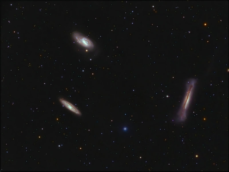 Leo Triplet - spiral galaxies M65, M66, NGC 3628