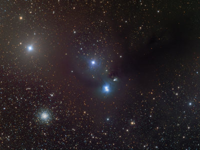 Nebula complex in Corona Australis, Globular Cluster NGC 6723 in Sagittarius