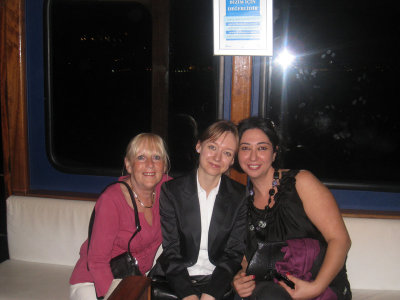 Rene, Sonia and Ilaf taking the ferry to the Leanders Tower Restaurant