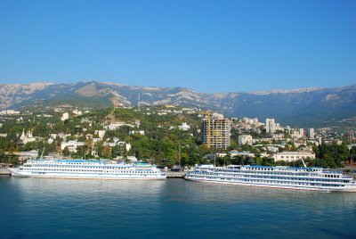 YALTA UKRAINE:  Sailing into Yalta Sept 19, 2010
