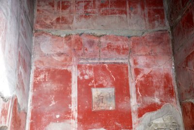 Ancient painted wall fresco at Herculaneum