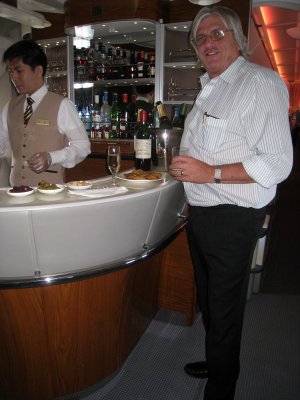Dave standing at the onboard bar