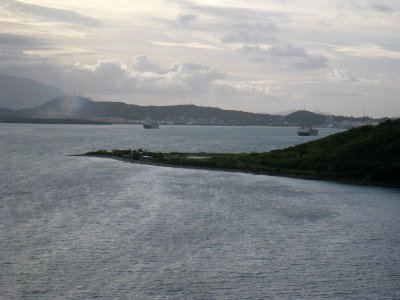 Leaving Nouméa on a stormy evening