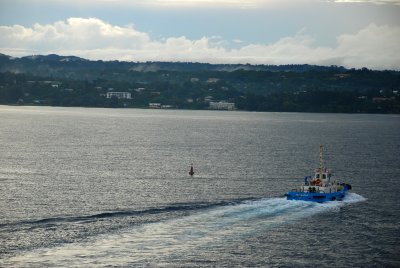 Pilot boat guiding us into port in the early hours 9 April, 2011