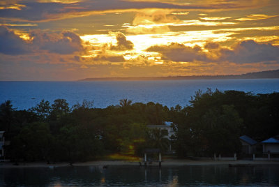 Sunset leaving Port Vila