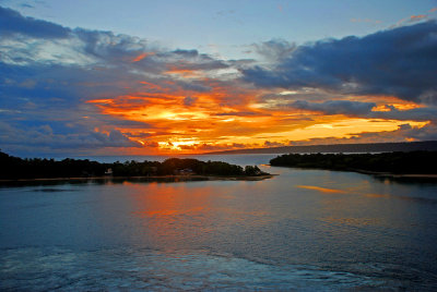 Sunset leaving Port Vila, Vanuatu 9 April, 2011