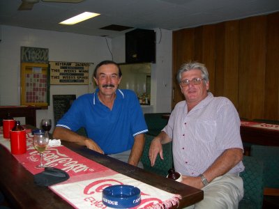 Dave and George at the Mt Hagen Bowls Club 14 June 2004
