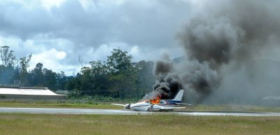  Plane crash on the runway August, 2004