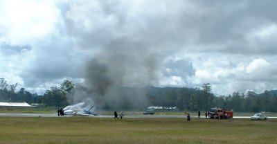 Plane crash on the runway August, 2004