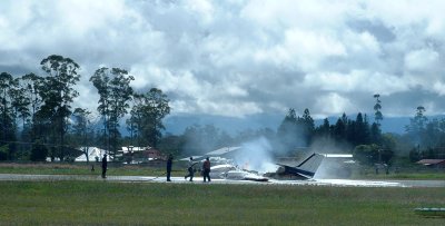 Plane crash on the runway August, 2004